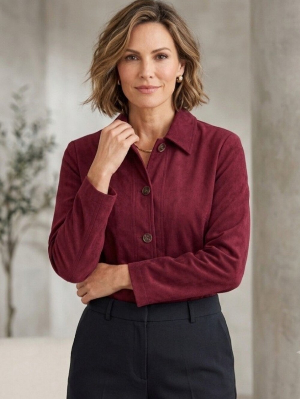 GRAFF Elegant Burgundy Women's Blazer